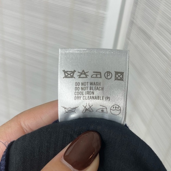 Escada Sport Navy Linen Pants Blue Size M Drawstring Pockets Somewhat Sheer - Picture 9 of 9